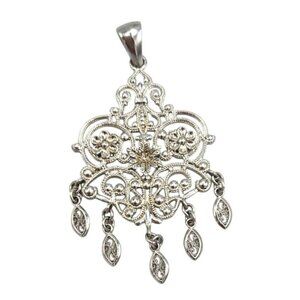 Silver Tone Art Deco Pendant